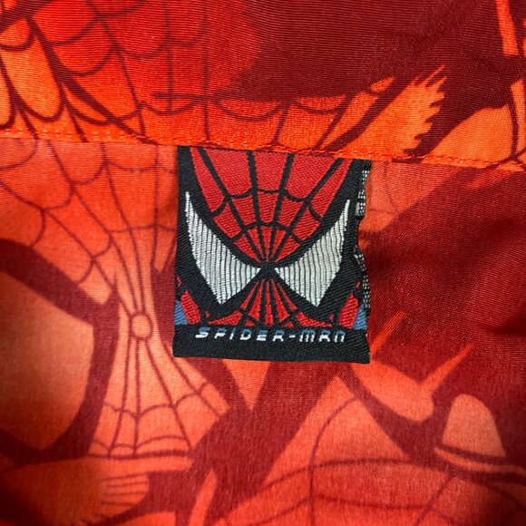Vintage 2002 Spider-Man Button Up Shirt Boy's Large Movie Promo Spiderman Marvel - Picture 4 of 8